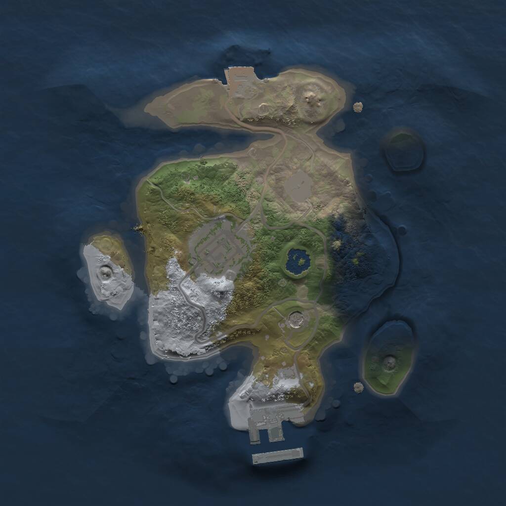 Rust Map: Procedural Map, Size: 2000, Seed: 1005, 4 Monuments