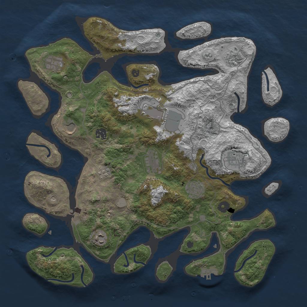 Rust Map: Procedural Map, Size: 4000, Seed: 162, 17 Monuments