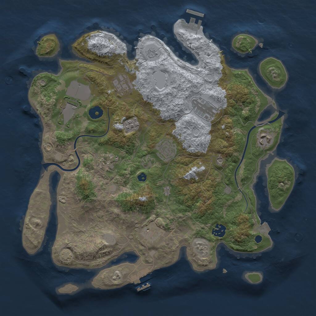 Rust Map: Procedural Map, Size: 3550, Seed: 684563, 15 Monuments