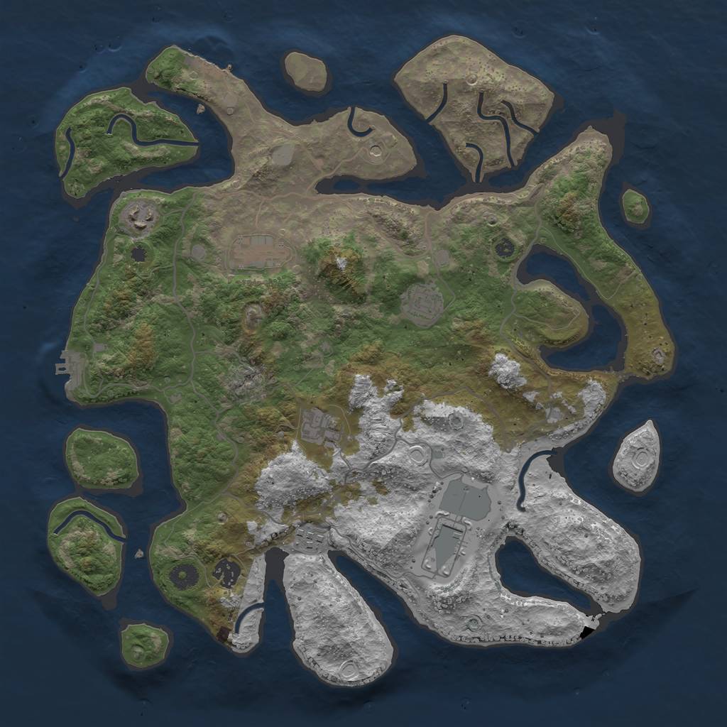 Rust Map: Procedural Map, Size: 4000, Seed: 52568635, 15 Monuments