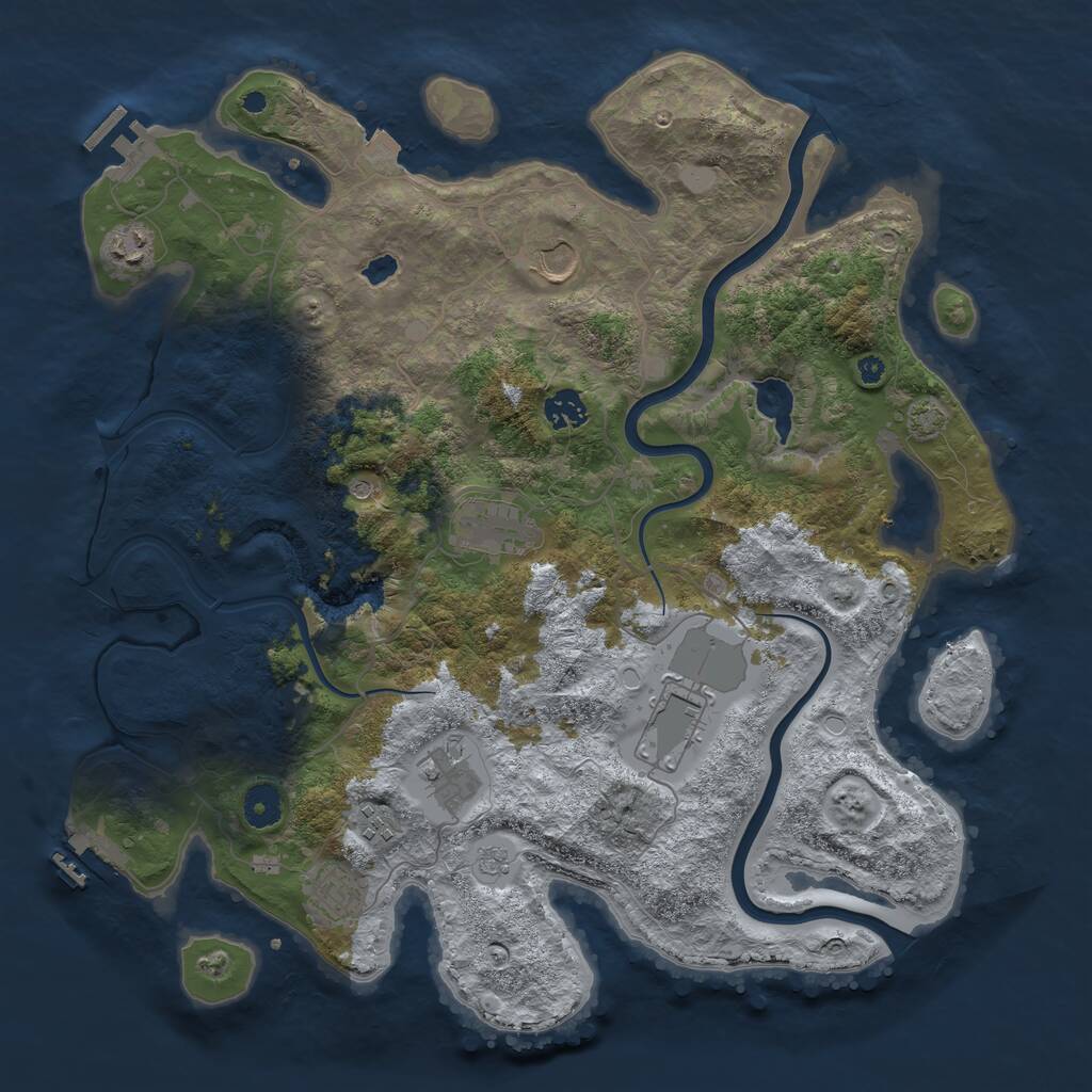 Rust Map: Procedural Map, Size: 4000, Seed: 52568635, 14 Monuments