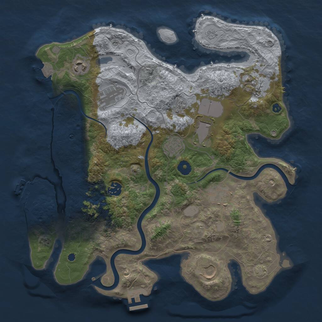 Rust Map: Procedural Map, Size: 3500, Seed: 432974, 15 Monuments