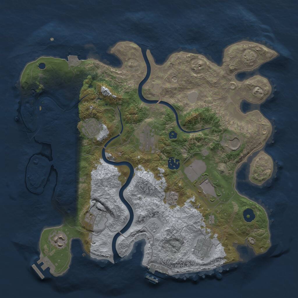 Rust Map: Procedural Map, Size: 3550, Seed: 269199, 15 Monuments