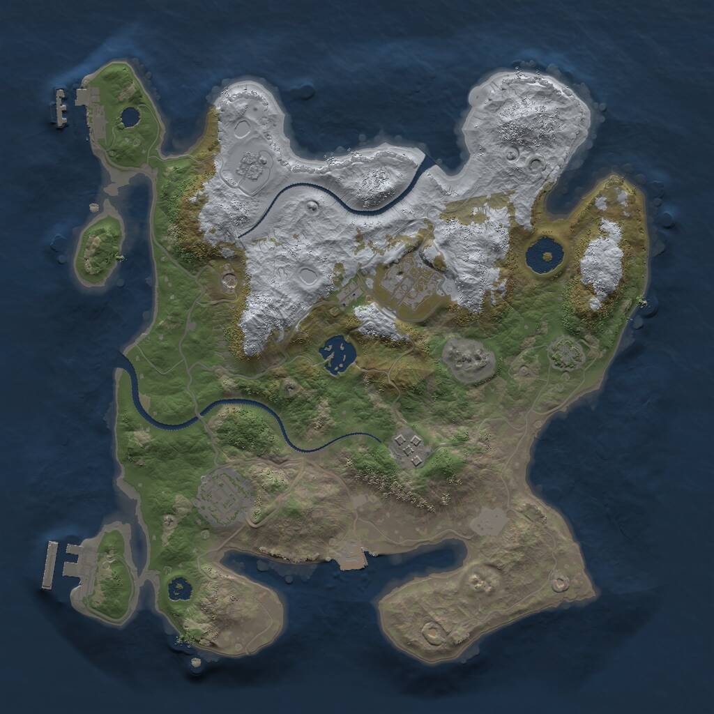 Rust Map: Procedural Map, Size: 3000, Seed: 551, 10 Monuments