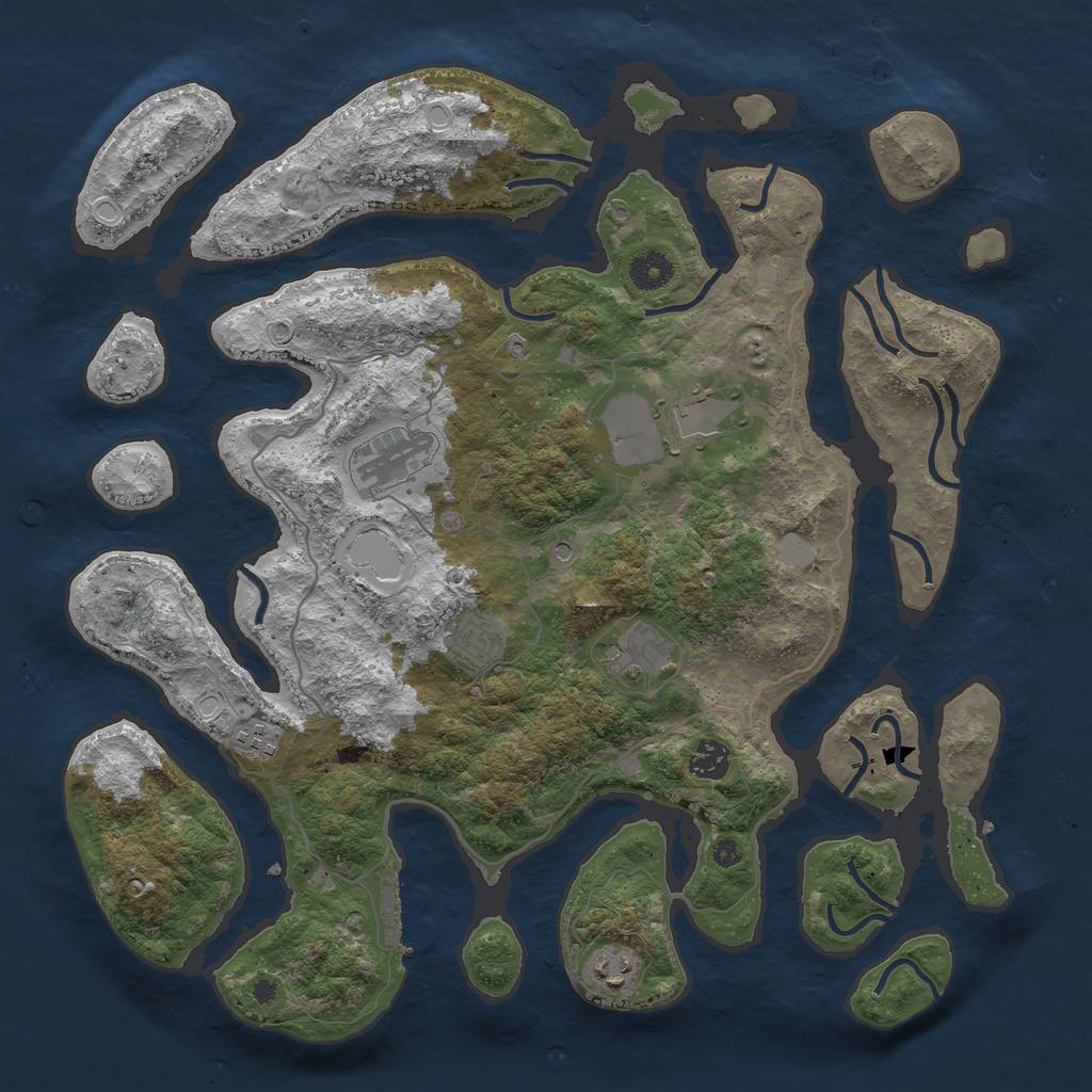 Rust Map: Procedural Map, Size: 4000, Seed: 468476, 14 Monuments
