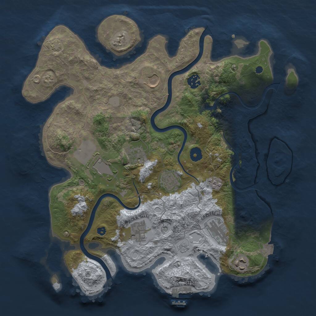 Rust Map: Procedural Map, Size: 3550, Seed: 968102, 14 Monuments