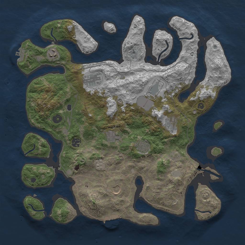 Rust Map: Procedural Map, Size: 4000, Seed: 31109, 17 Monuments