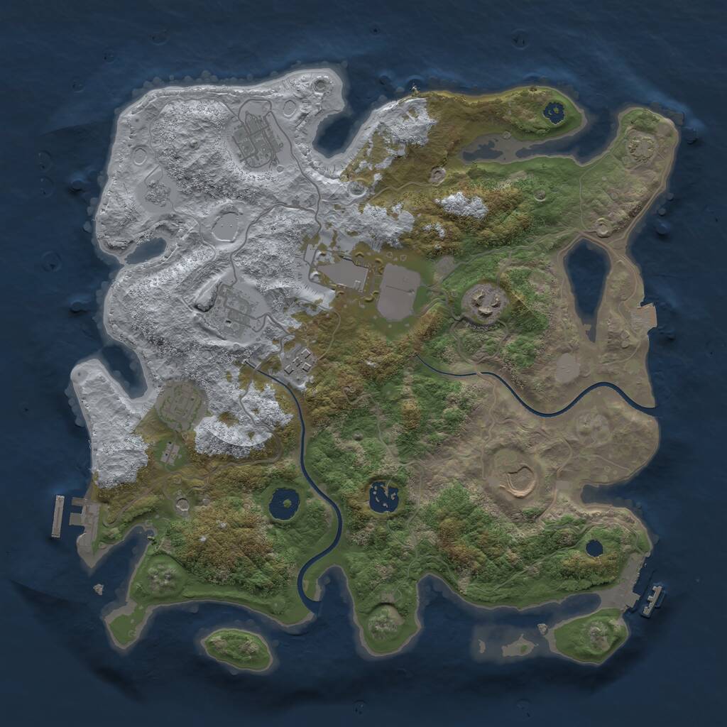 Rust Map: Procedural Map, Size: 3500, Seed: 85, 14 Monuments