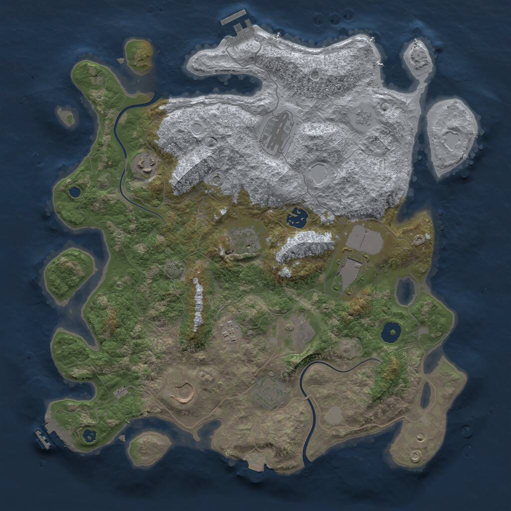 Rust Map: Procedural Map, Size: 3800, Seed: 13825, 15 Monuments