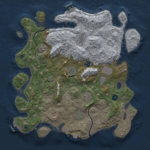 Thumbnail Rust Map: Procedural Map, Size: 3800, Seed: 13825, 15 Monuments