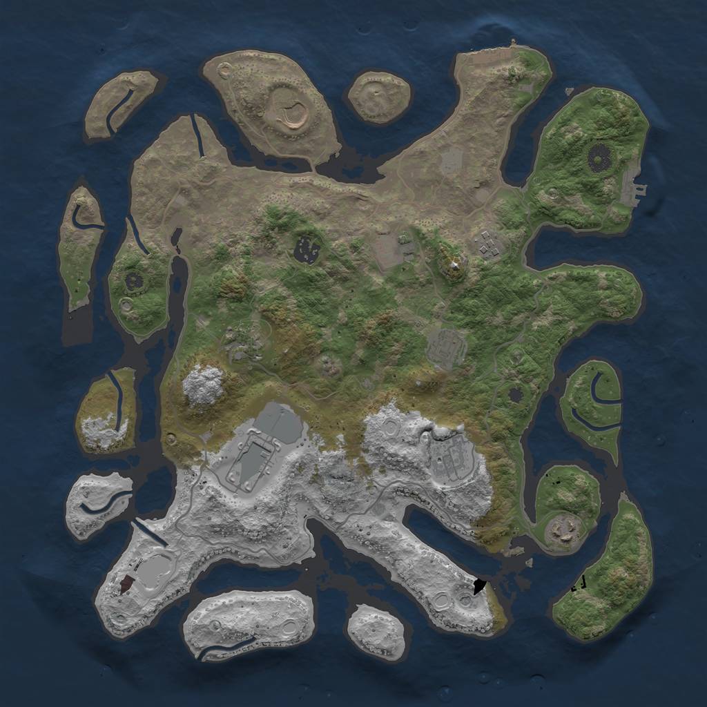 Rust Map: Procedural Map, Size: 4000, Seed: 67, 17 Monuments