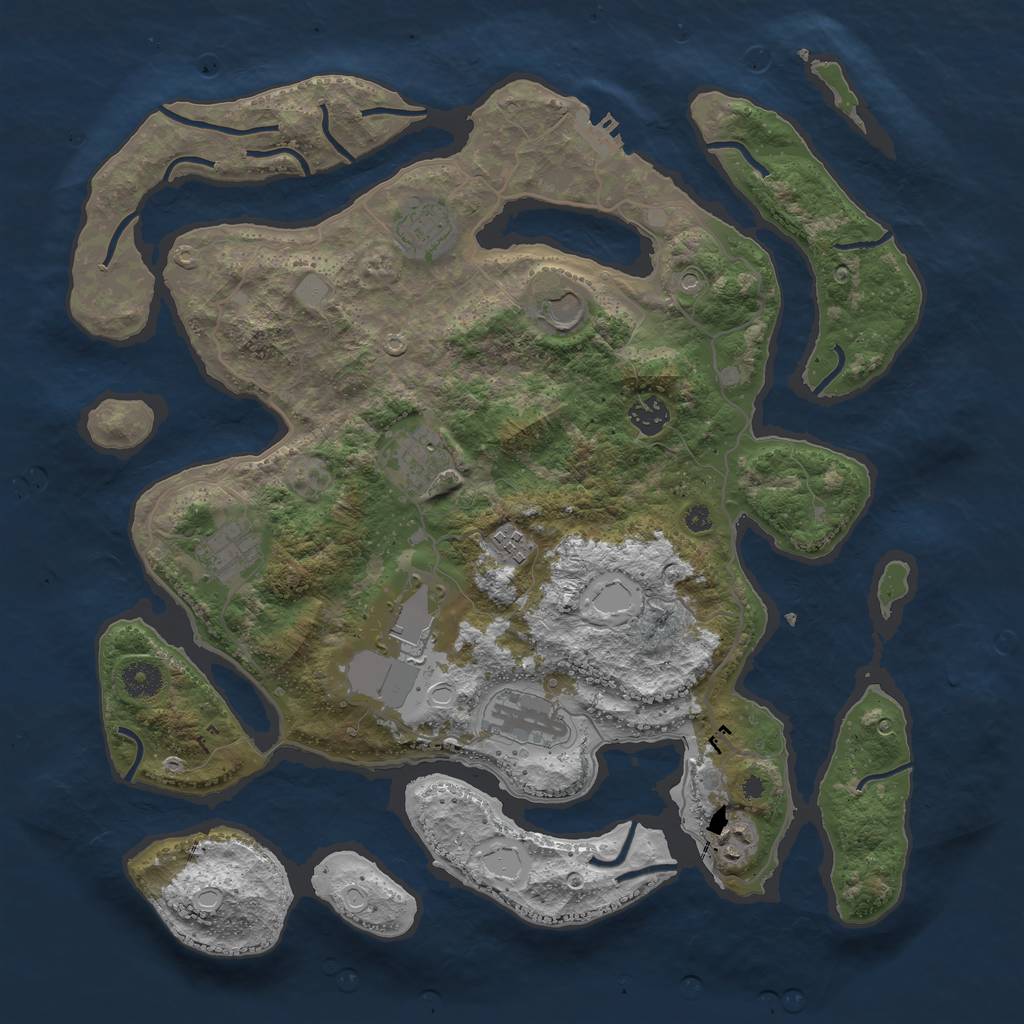 Rust Map: Procedural Map, Size: 4000, Seed: 79621440, 16 Monuments
