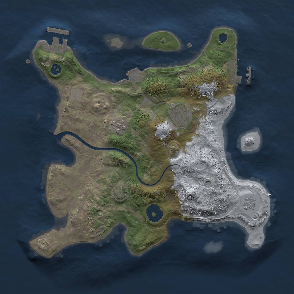 Rust Map: Procedural Map, Size: 2650, Seed: 1234123, 7 Monuments