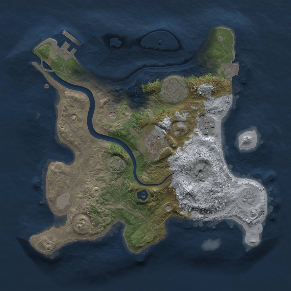 Rust Map: Procedural Map, Size: 2650, Seed: 1234123, 8 Monuments