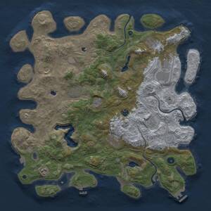 Thumbnail Rust Map: Procedural Map, Size: 4500, Seed: 696969, 16 Monuments