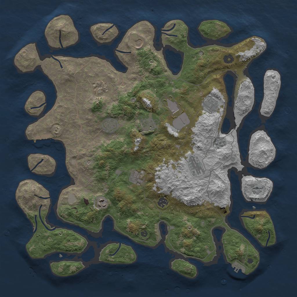 Rust Map: Procedural Map, Size: 4500, Seed: 696969, 19 Monuments