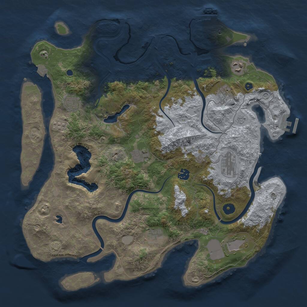 Rust Map: Procedural Map, Size: 4000, Seed: 907020, 15 Monuments