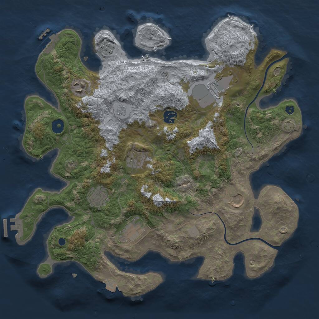 Rust Map: Procedural Map, Size: 3550, Seed: 120133, 14 Monuments