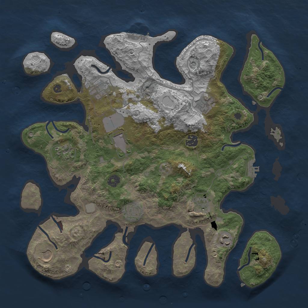 Rust Map: Procedural Map, Size: 3750, Seed: 41402026, 17 Monuments