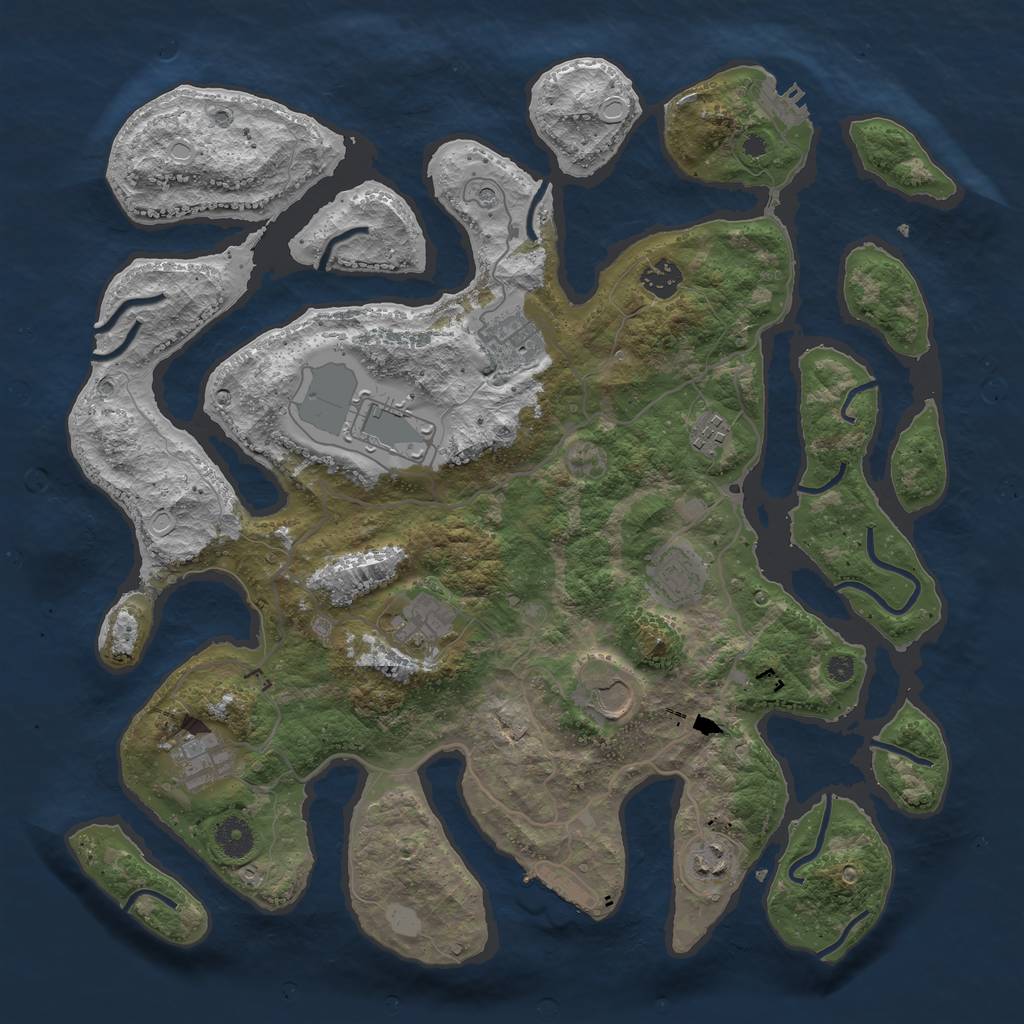 Rust Map: Procedural Map, Size: 4000, Seed: 517158, 17 Monuments