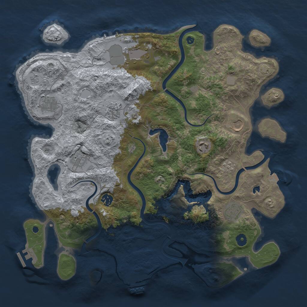 Rust Map: Procedural Map, Size: 4000, Seed: 935115, 15 Monuments