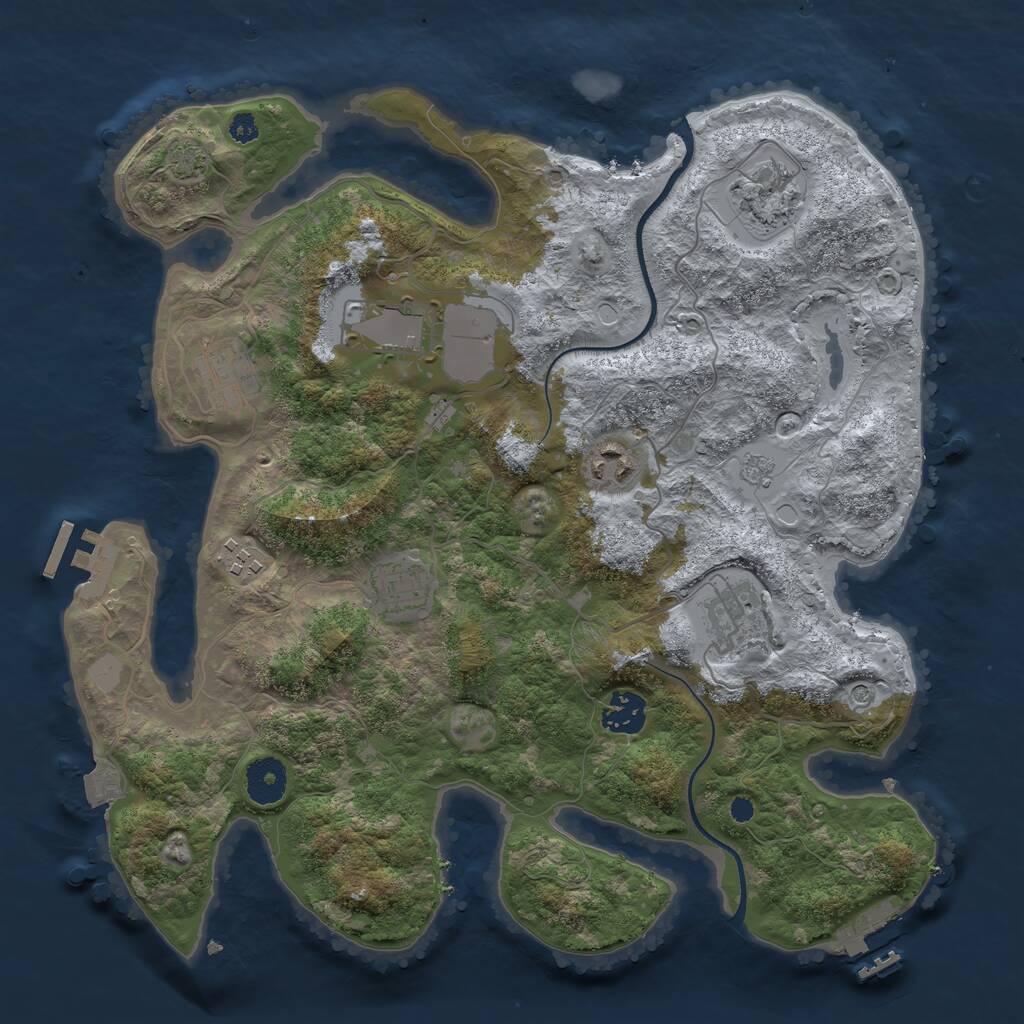 Rust Map: Procedural Map, Size: 3500, Seed: 217, 14 Monuments
