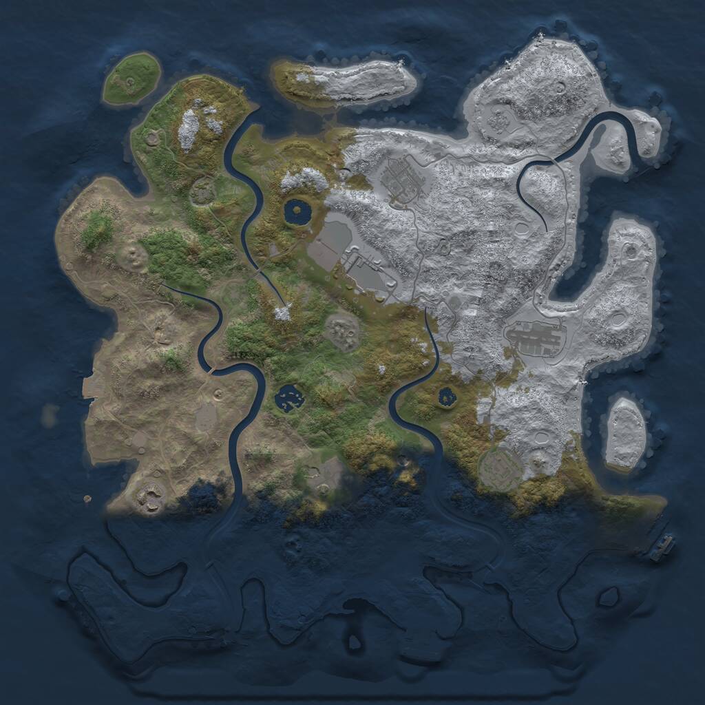 Rust Map: Procedural Map, Size: 3900, Seed: 8068734, 13 Monuments