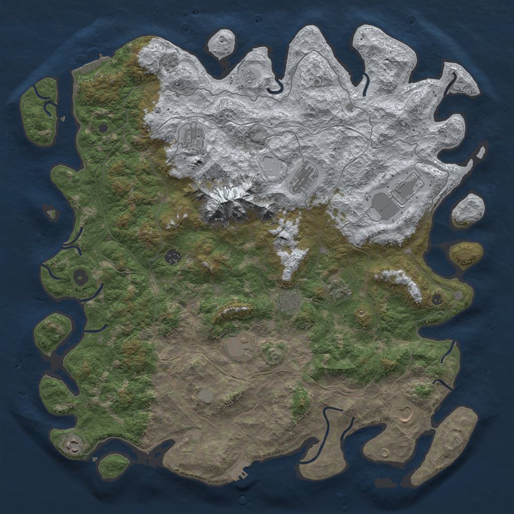 Rust Map: Procedural Map, Size: 5000, Seed: 13825, 19 Monuments