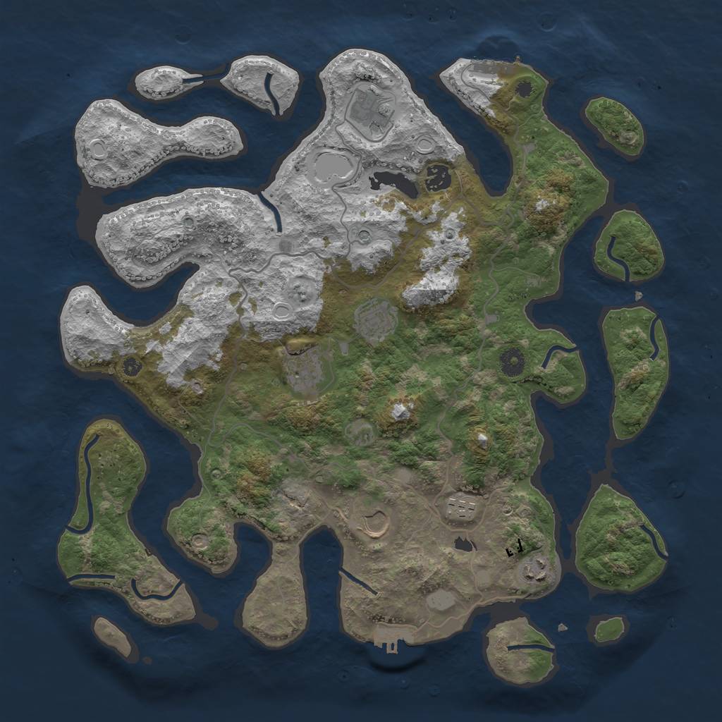 Rust Map: Procedural Map, Size: 4000, Seed: 1226713749, 15 Monuments