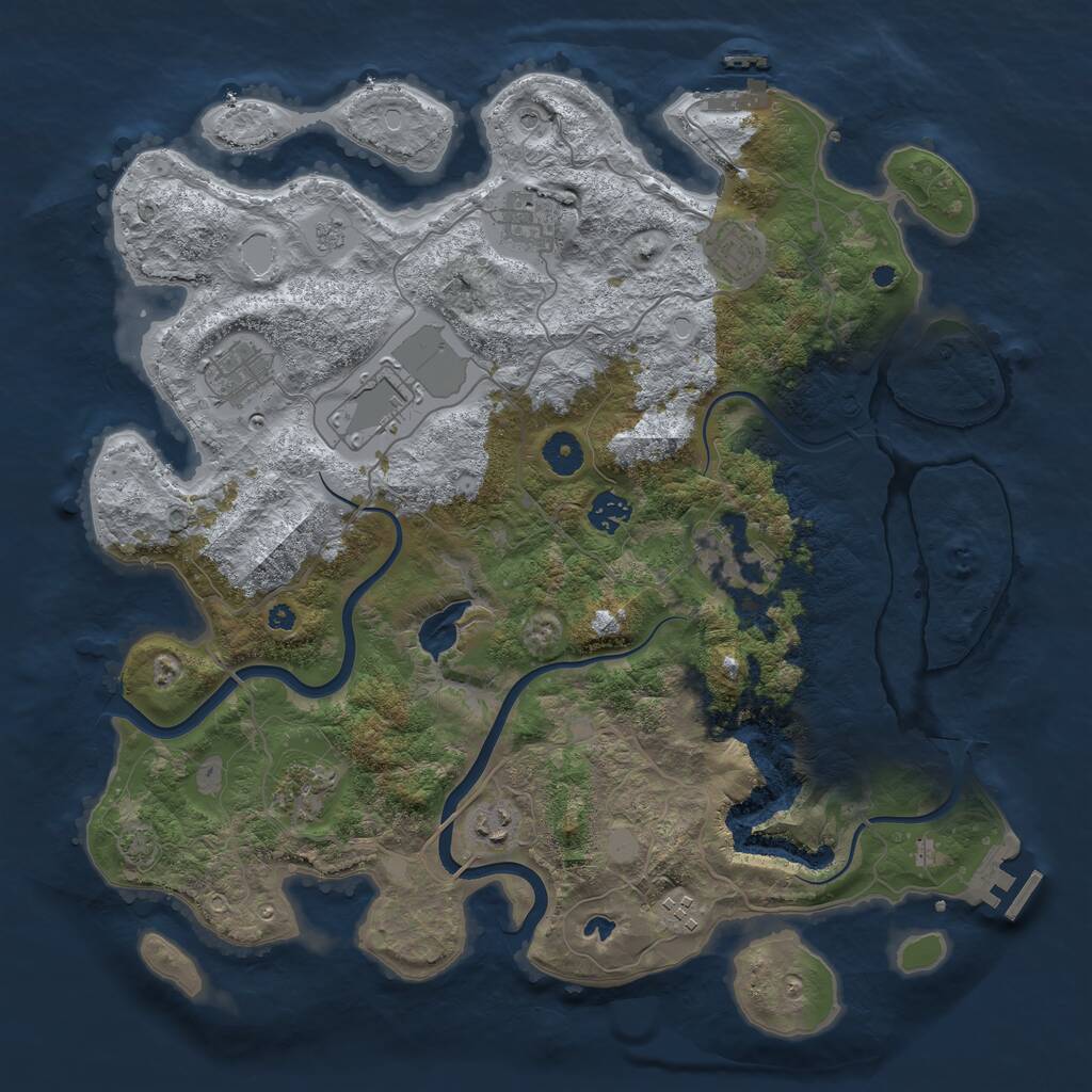 Rust Map: Procedural Map, Size: 4000, Seed: 1226713749, 15 Monuments