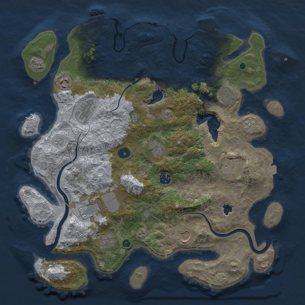 Rust Map: Procedural Map, Size: 4000, Seed: 223, 16 Monuments