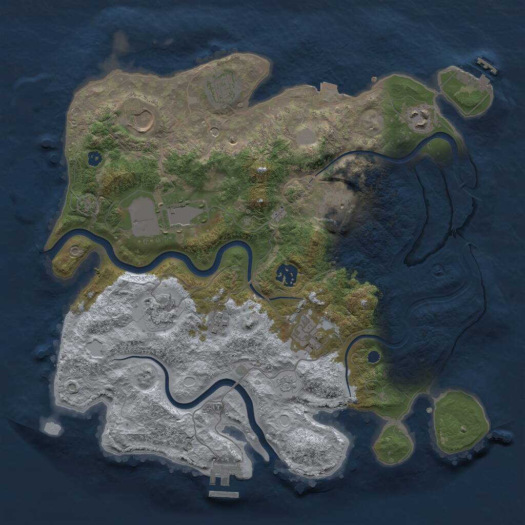 Rust Map: Procedural Map, Size: 3550, Seed: 929092, 15 Monuments