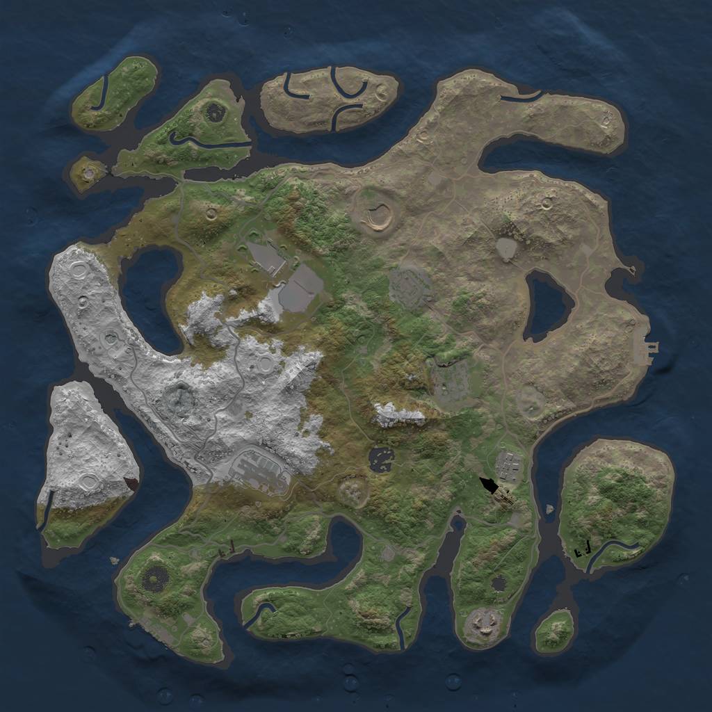 Rust Map: Procedural Map, Size: 4000, Seed: 996016, 16 Monuments