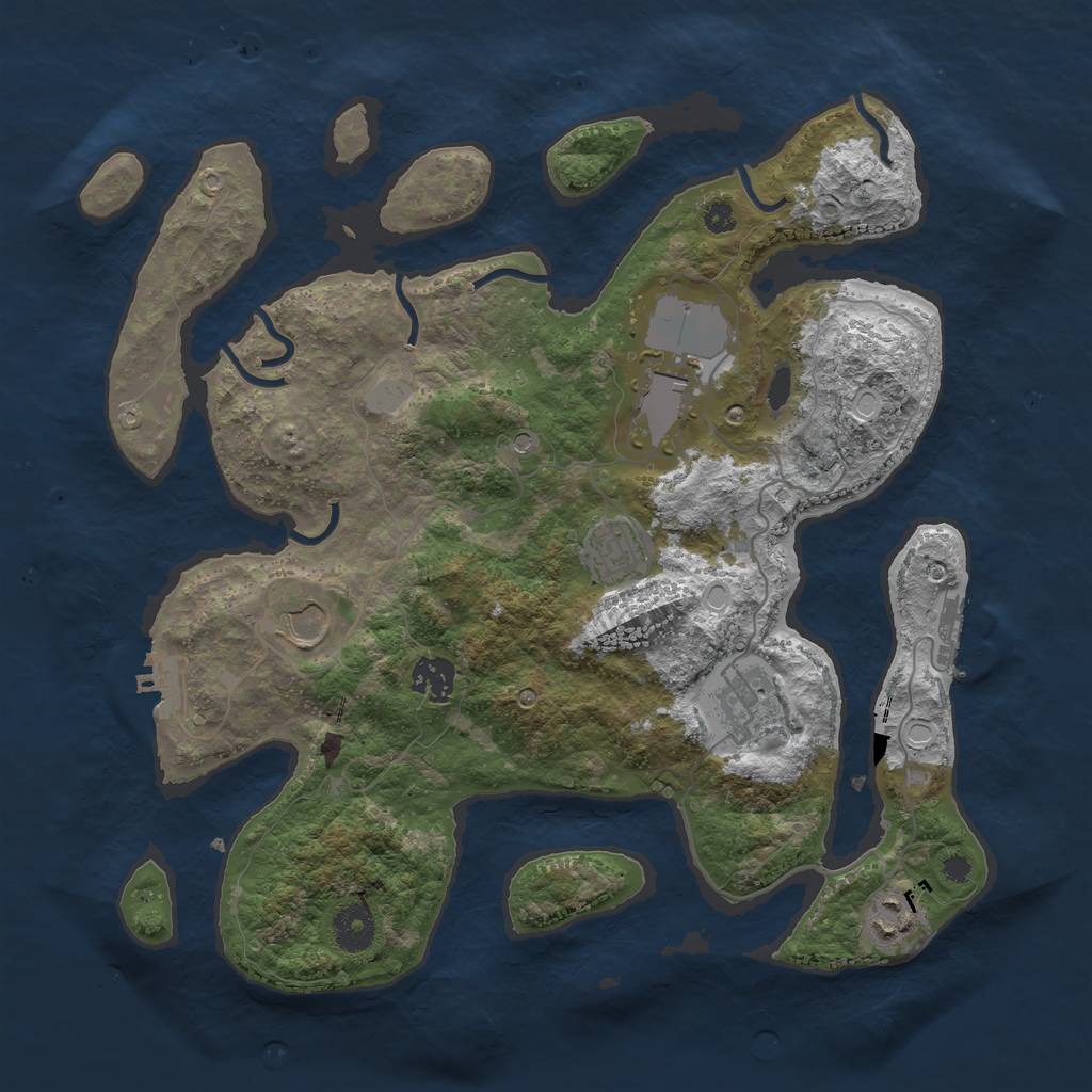 Rust Map: Procedural Map, Size: 3600, Seed: 976614739, 14 Monuments