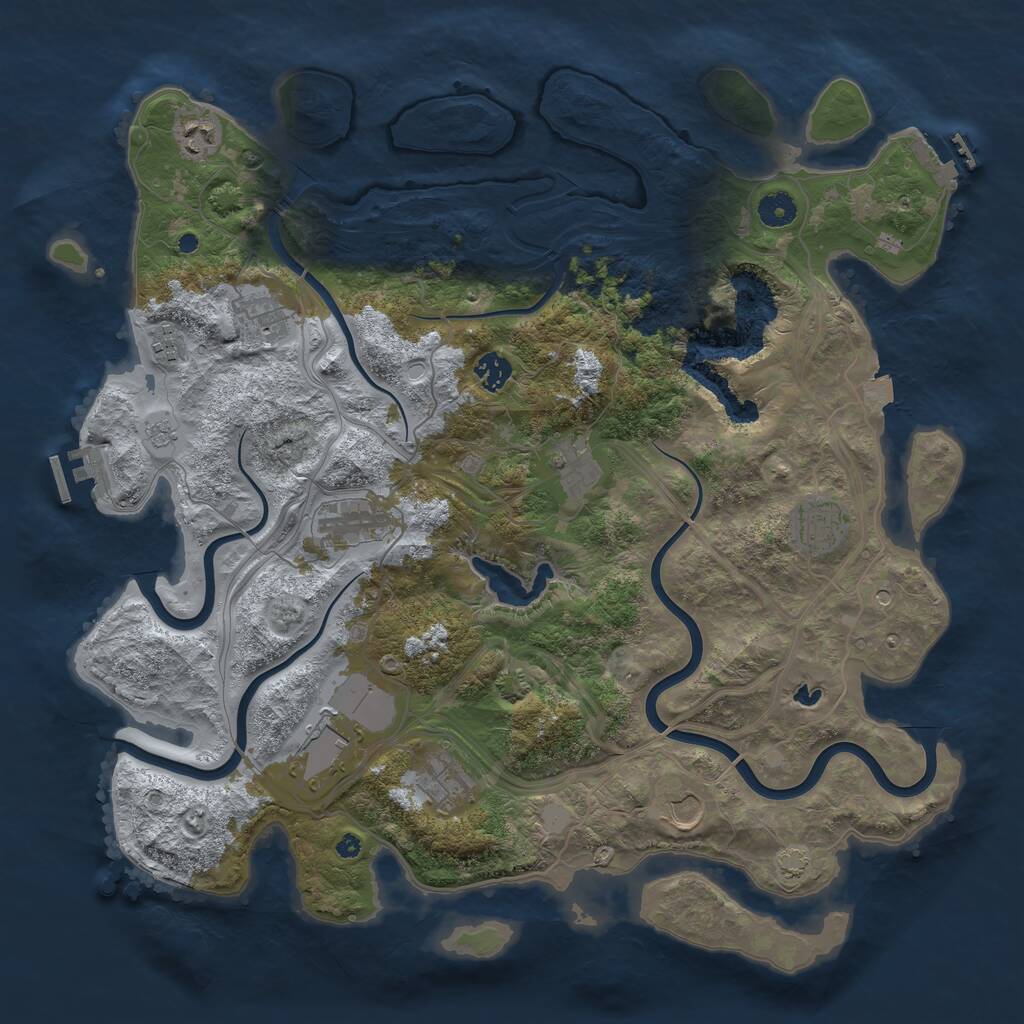 Rust Map: Procedural Map, Size: 4250, Seed: 24174559, 16 Monuments