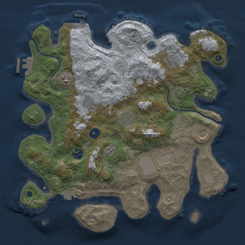 Rust Map: Procedural Map, Size: 3500, Seed: 167, 14 Monuments