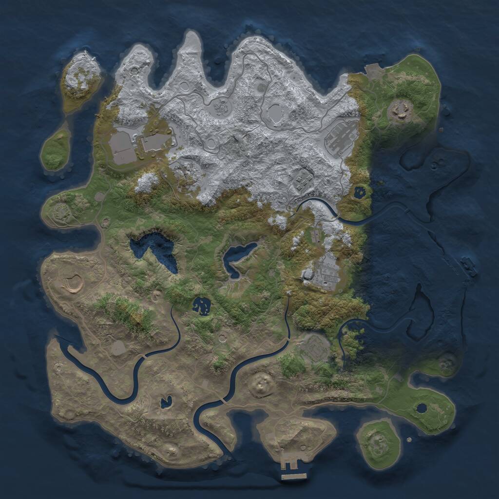 Rust Map: Procedural Map, Size: 4000, Seed: 935833, 15 Monuments