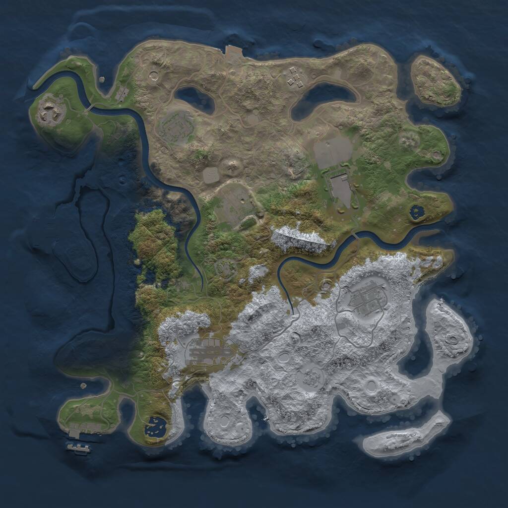 Rust Map: Procedural Map, Size: 3500, Seed: 148, 14 Monuments
