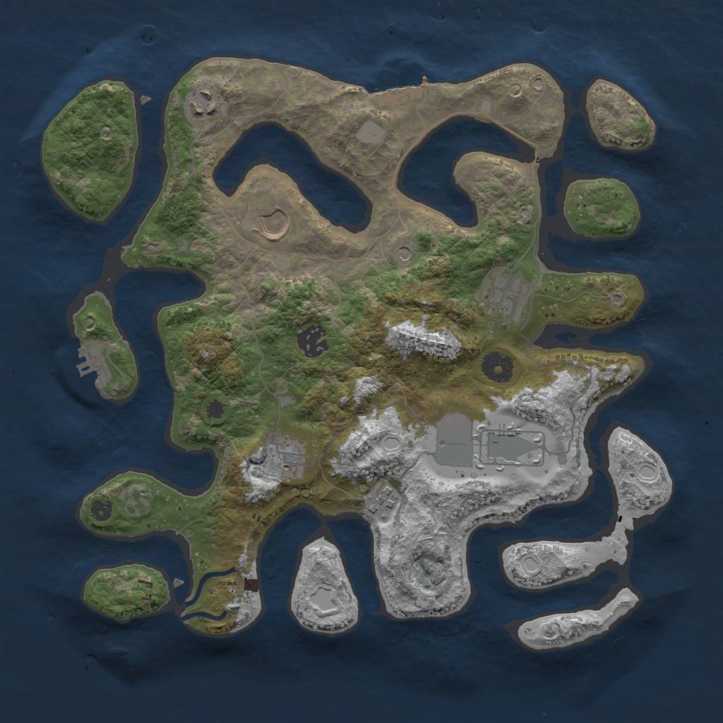 Rust Map: Procedural Map, Size: 3500, Seed: 148, 15 Monuments