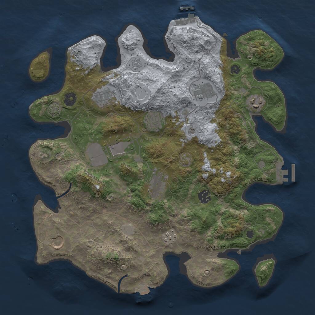 Rust Map: Procedural Map, Size: 3550, Seed: 935833, 15 Monuments