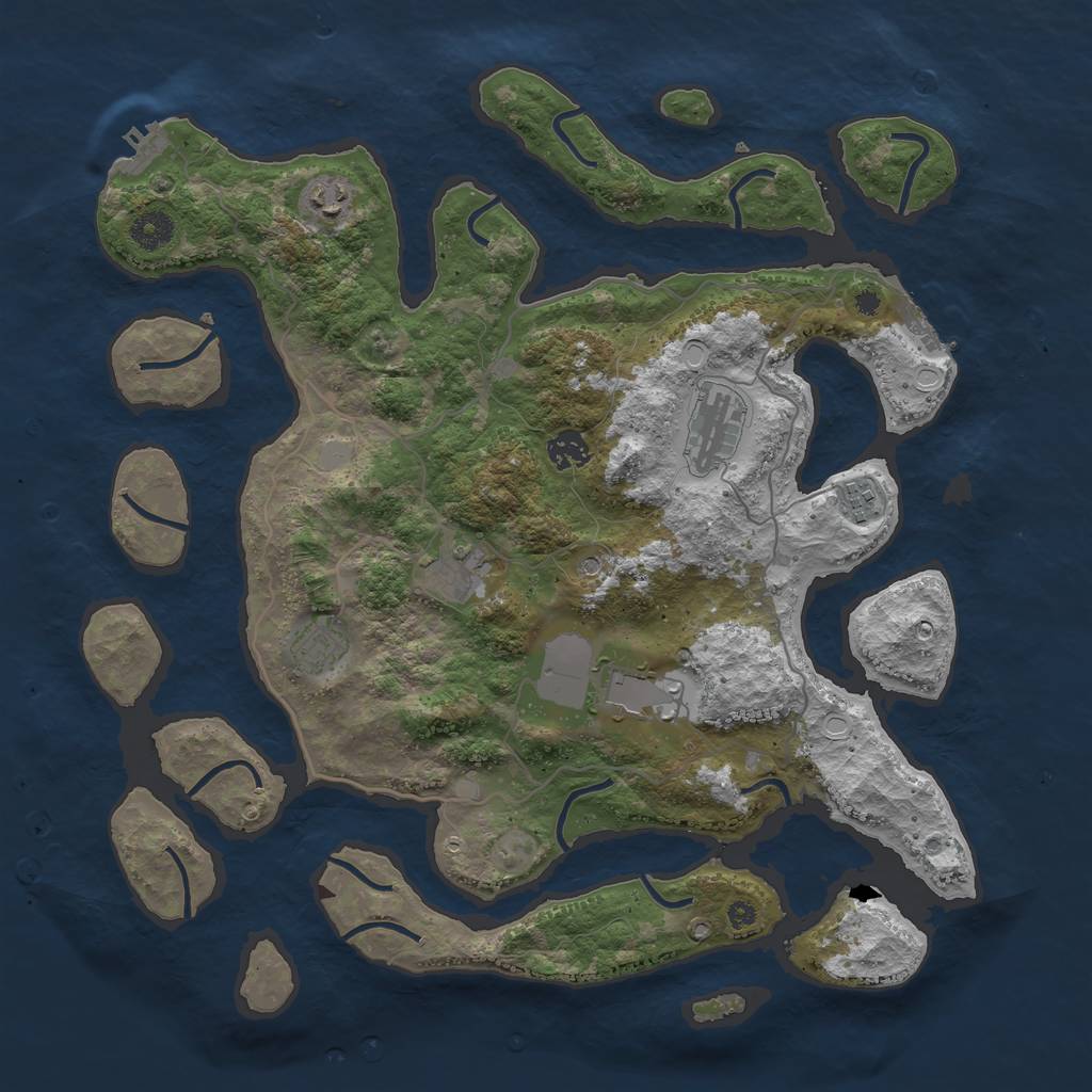 Rust Map: Procedural Map, Size: 4000, Seed: 684788, 15 Monuments