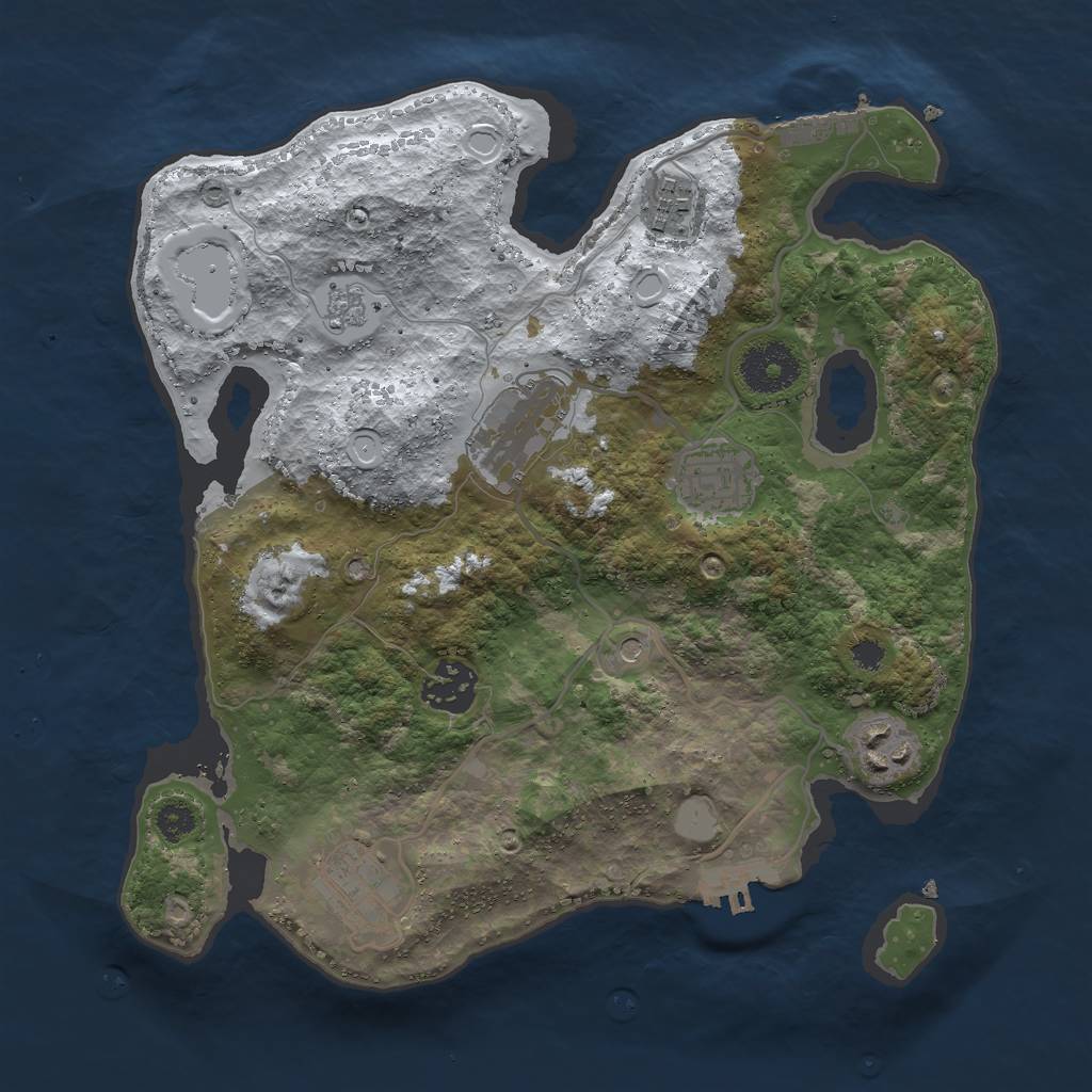 Rust Map: Procedural Map, Size: 3000, Seed: 5723912, 15 Monuments