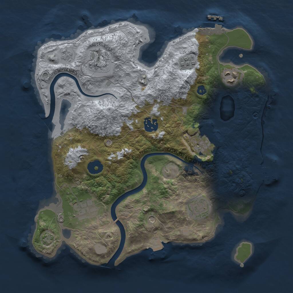 Rust Map: Procedural Map, Size: 3000, Seed: 5723912, 13 Monuments