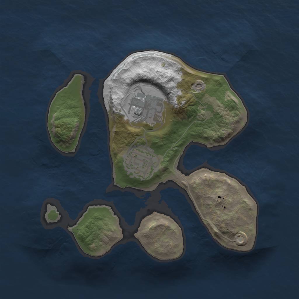 Rust Map: Barren, Size: 2000, Seed: 3213, 4 Monuments
