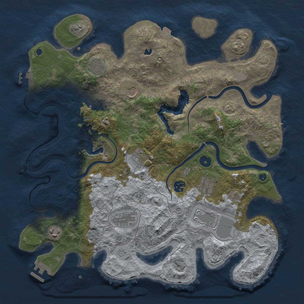 Rust Map: Procedural Map, Size: 4000, Seed: 987428, 15 Monuments