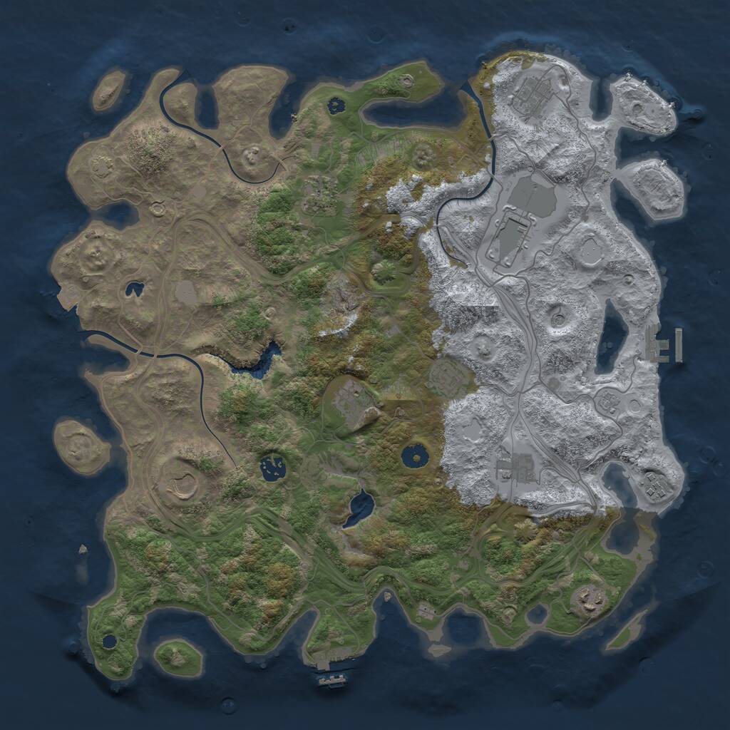 Rust Map: Procedural Map, Size: 4250, Seed: 13051, 16 Monuments