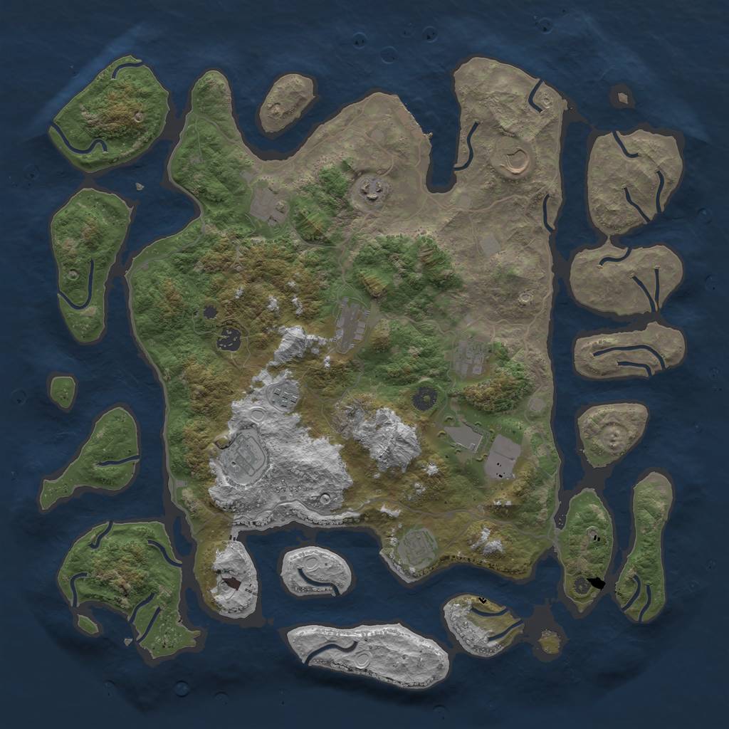 Rust Map: Procedural Map, Size: 4500, Seed: 1517888570, 17 Monuments