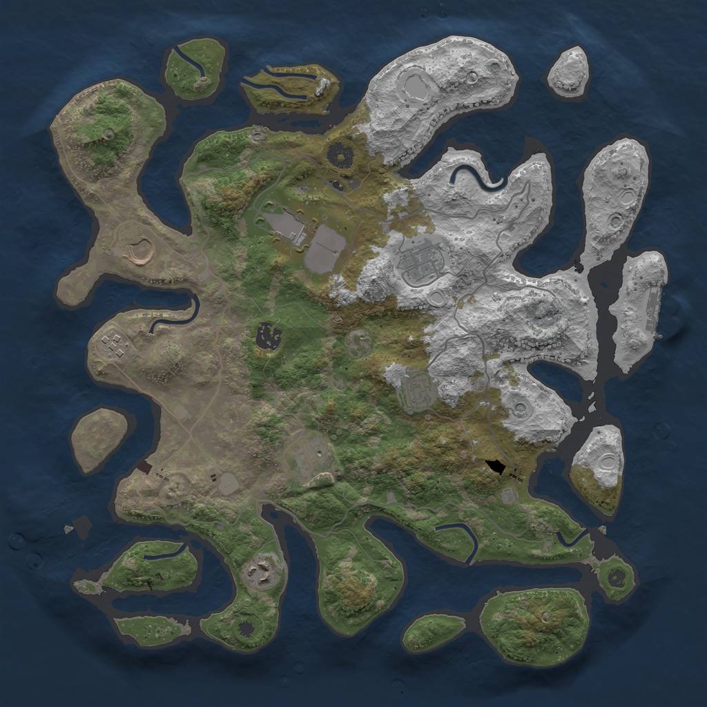 Rust Map: Procedural Map, Size: 4000, Seed: 135196, 15 Monuments