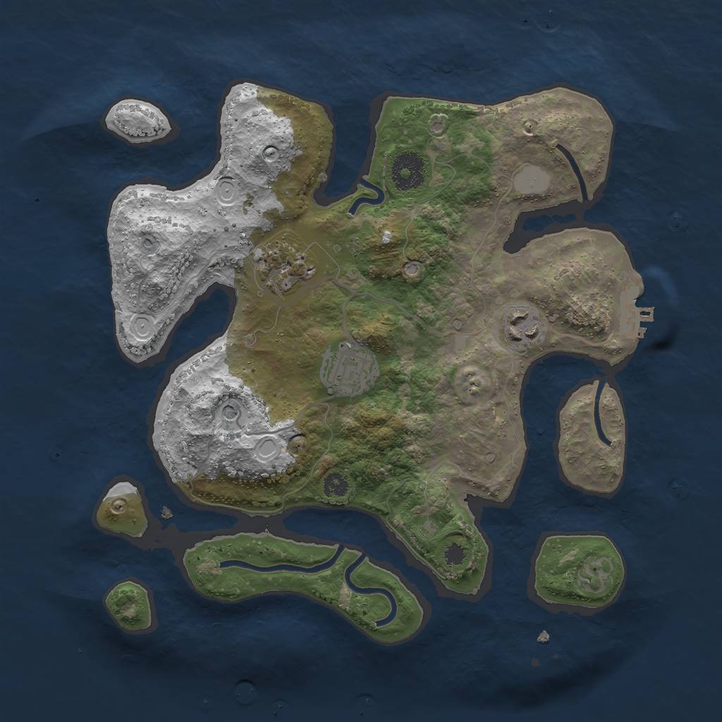 Rust Map: Procedural Map, Size: 3000, Seed: 119108791, 10 Monuments