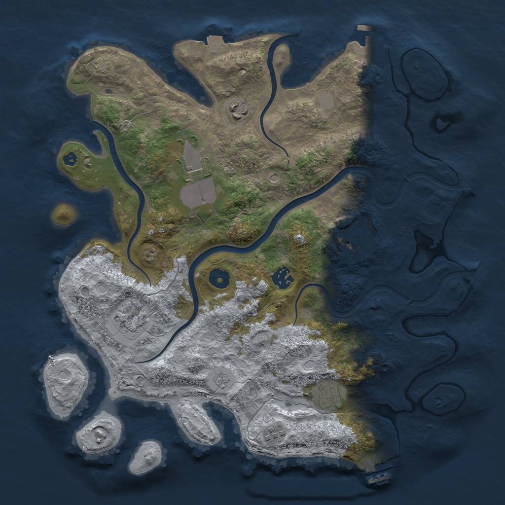 Rust Map: Procedural Map, Size: 3700, Seed: 6731263, 13 Monuments